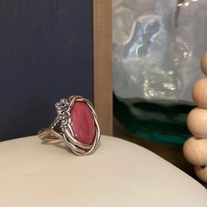 Rare HTF Retired Pandora Wanda's Garden Pink Ring